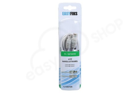 Easyfiks UTP CAT6 Netwerkkabel Wit, 1.5 meter, 2x RJ45 Male